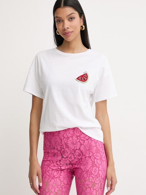 Liu Jo t-shirt damski bawełniany - zdjęcie produktu nr 1