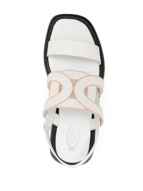 Tod's cut-out leather sandals - White