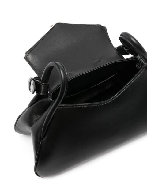 Amina Muaddi Gemini leather shoulder bag - Black