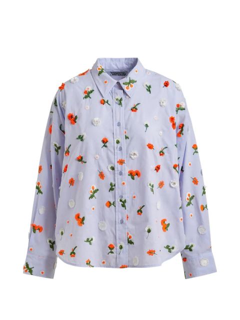 Essentiel Antwerp flower-embroidered shirt - Blue - zdjęcie produktu nr 1