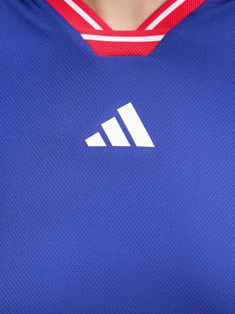 adidas sukienka House of Tiro kolor niebieski maxi rozkloszowana JW6819