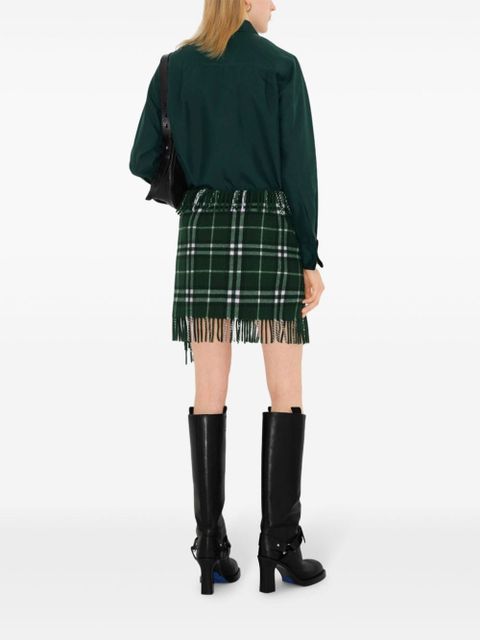 Burberry checked mini skirt - Green