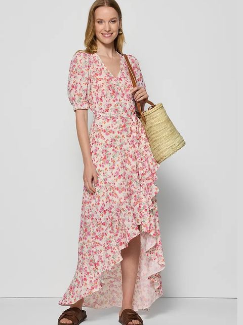 Bizuu sukienka ISLAY kolor różowy midi rozkloszowana ISLAY MULTIKOLOR