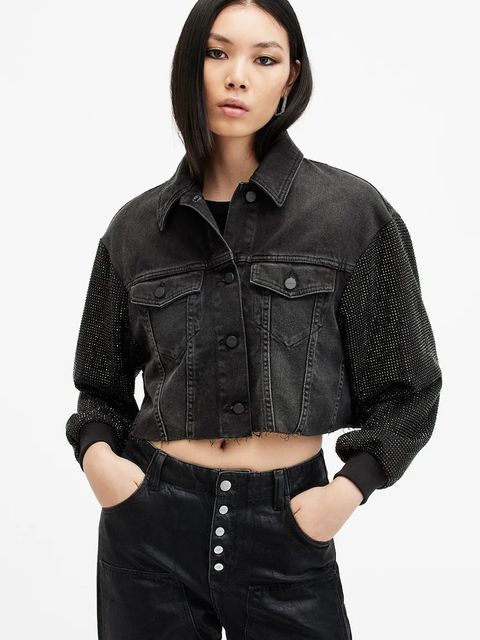 AllSaints kurtka bawełniana ANDERS kolor czarny przejściowa W117PB