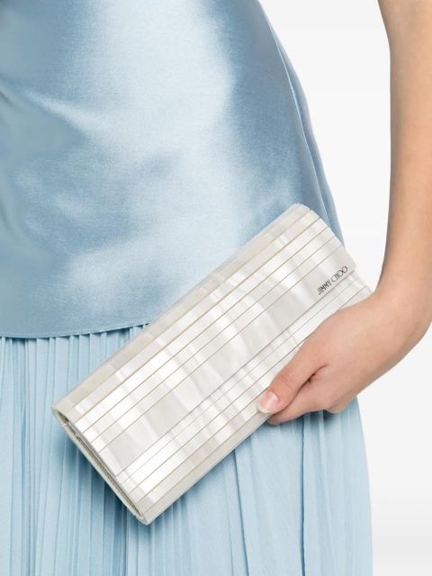 Jimmy Choo ribbed clutch bag - White - zdjęcie produktu nr 2