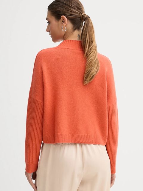 United Colors of Benetton sweter z dodatkiem wełny damski kolor pomarańczowy 1444D403H