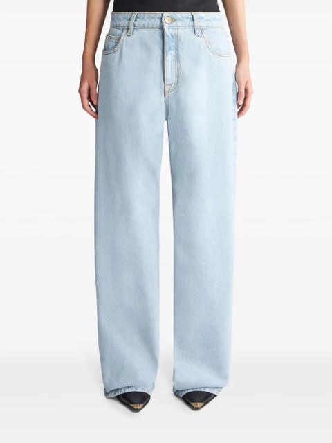 ETRO logo-embroidery straight-leg jeans - Blue