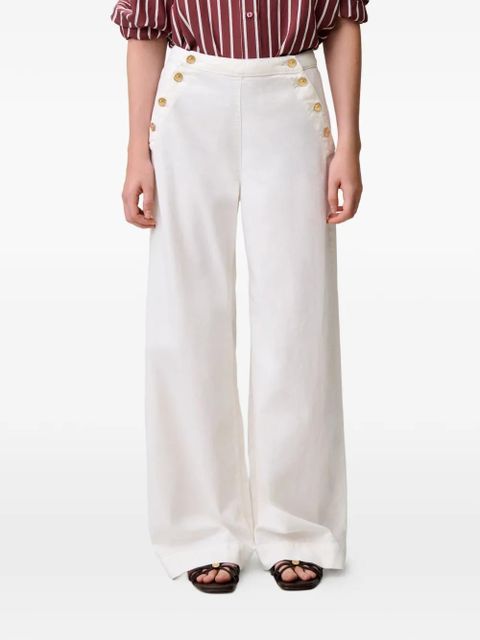 Claudie Pierlot buttoned straight-leg jeans - White