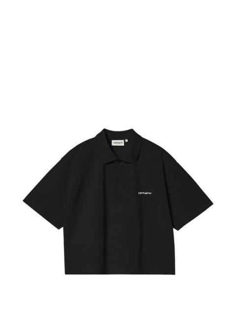 Carhartt WIP Script embroidered-logo cotton polo shirt - Black - zdjęcie produktu nr 1