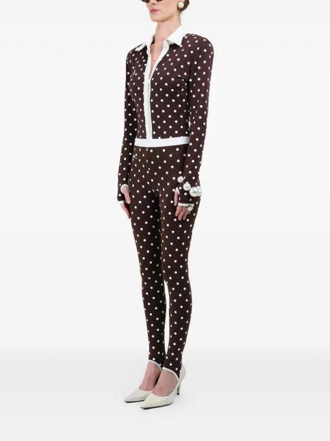 Rowen Rose polka-dots leggings - Brown