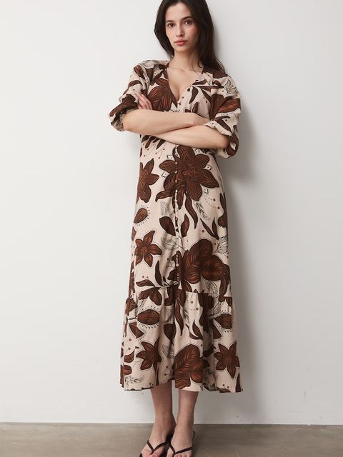 Medicine sukienka rozkloszowana z dodatkiem lnu - zdjęcie produktu nr 1