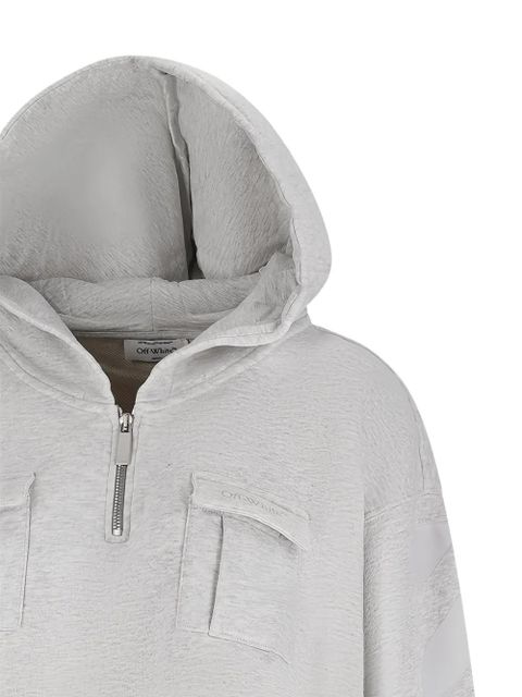 Off-White pocket crop hoodie - Grey