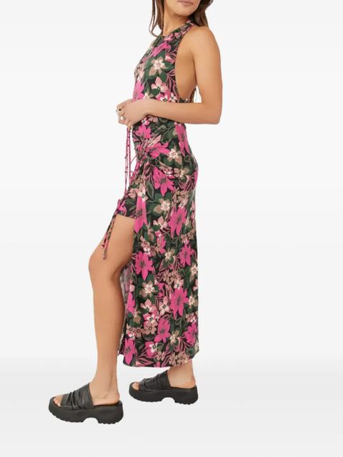 Free People floral print split mini dress - Black