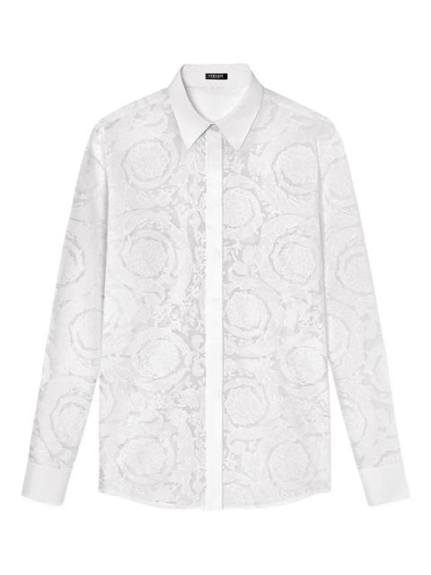 Versace Barocco-jacquard button-up shirt - White - zdjęcie produktu nr 1