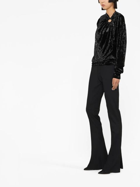 ISABEL MARANT crushed-velvet long-sleeve top - Black