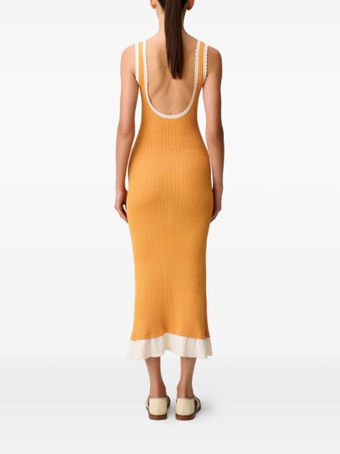 Claudie Pierlot scalloped knitted dress - Orange