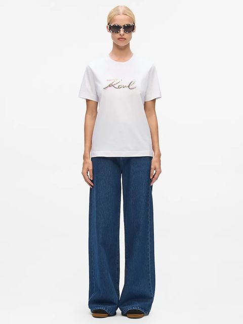 Karl Lagerfeld t-shirt bawełniany damski kolor biały A4W17052 - zdjęcie produktu nr 2