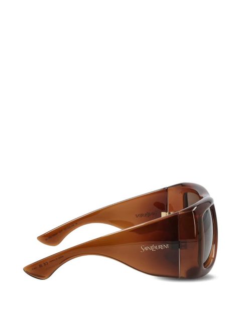Saint Laurent rectangle-frame sunglasses - Brown