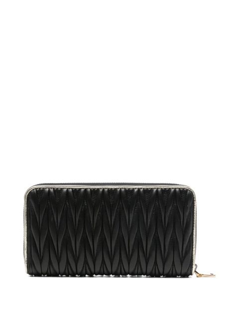 Miu Miu logo-plaque wallet - Black