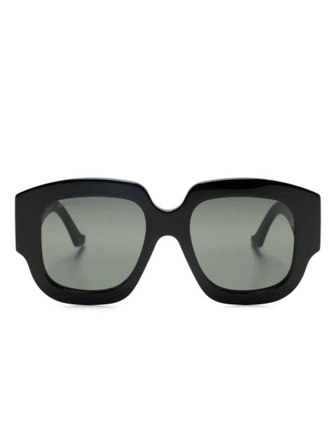 Gucci Eyewear Double G oversize-frame sunglasses - Black - zdjęcie produktu nr 1