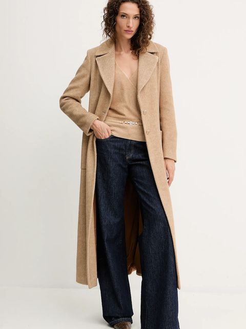 Fracomina sweter z wełną damski kolor beżowy lekki FR25WT7023K459Q7 - zdjęcie produktu nr 2