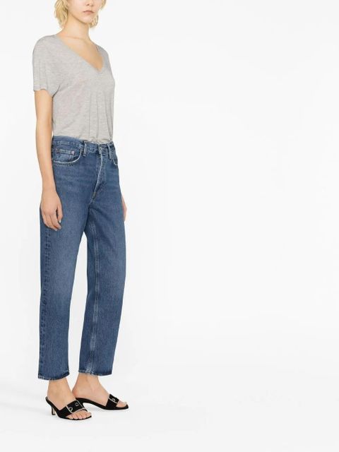 AGOLDE organic-cotton cropped jeans - Blue