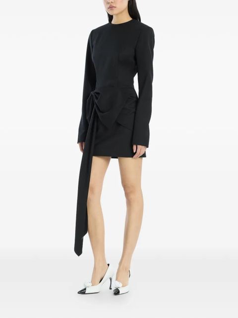 ROTATE BIRGER CHRISTENSEN long-sleeves bow mini dress - Black