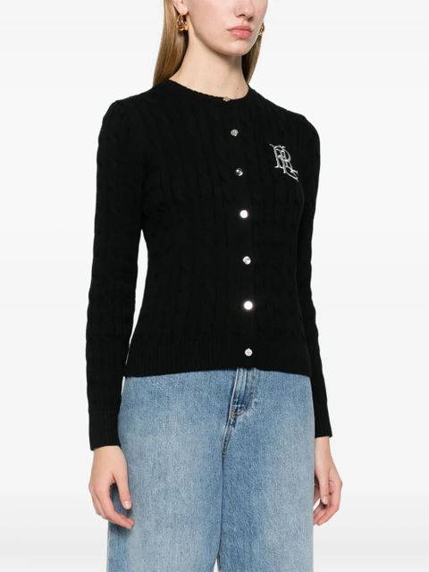 Lauren Ralph Lauren logo-embroidered cardigan - Black
