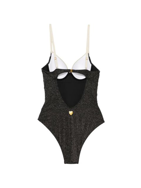 TWINSET glitter-effect ruched swimsuit - Black - zdjęcie produktu nr 2