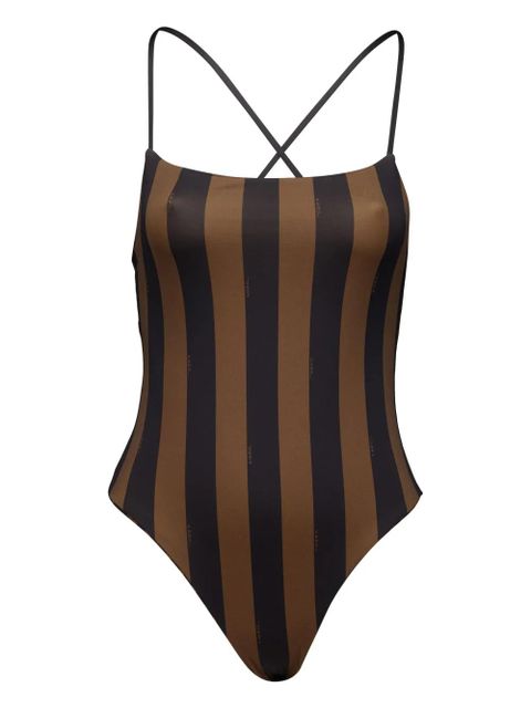 FENDI logo-print reversible swimsuit - Brown - zdjęcie produktu nr 1
