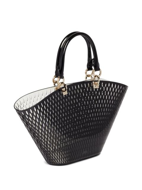 TOM FORD laser-cut patent-leather tote bag - Black
