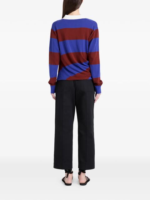 Proenza Schouler Corinna striped draped polo top - Blue