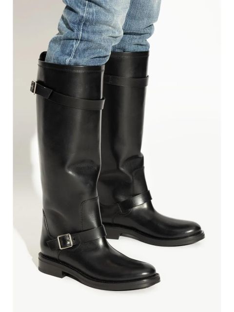 Saint Laurent almond-toe leather boots - Black - zdjęcie produktu nr 2