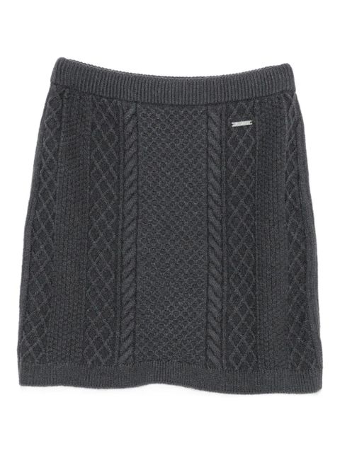 JW Anderson logo-plaque cable-knit mini skirt - Grey - zdjęcie produktu nr 1