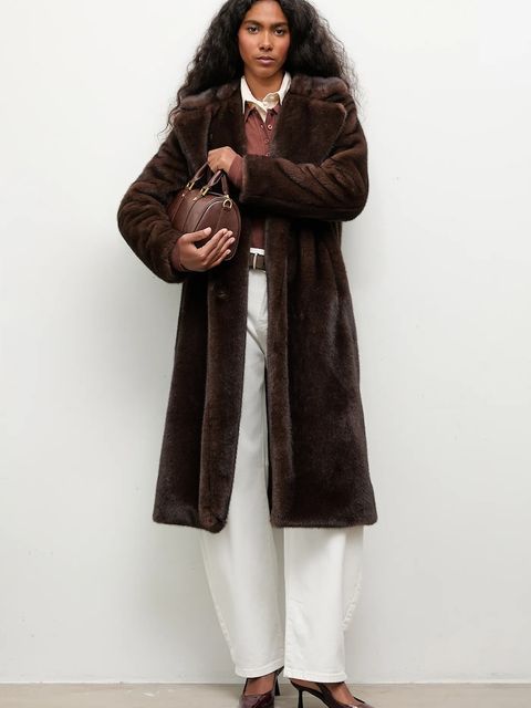 Answear.LAB płaszcz kolor brązowy