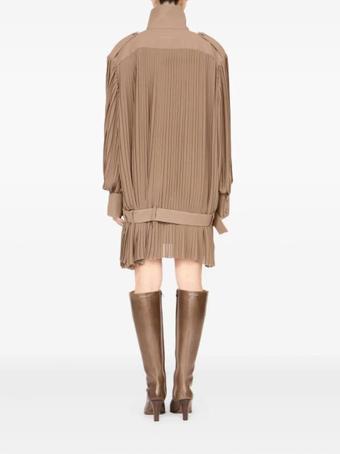 MM6 Maison Margiela pleated high-neck dress - Neutrals