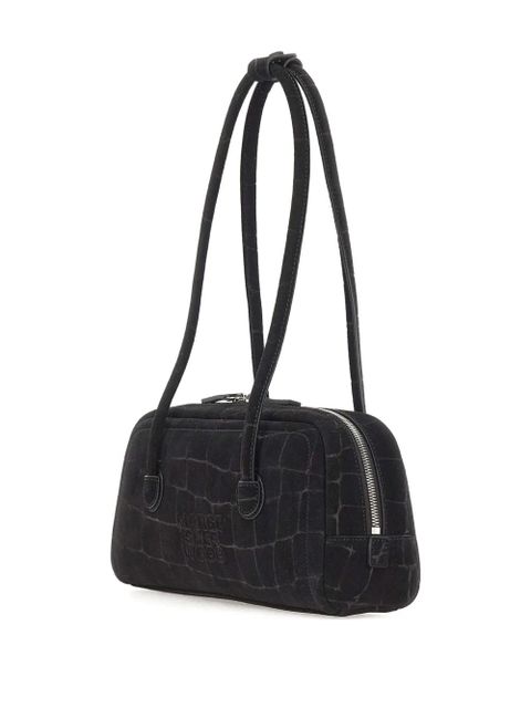 Marge Sherwood Soft Boston croc-effect suede shoulder bag - Black - zdjęcie produktu nr 2