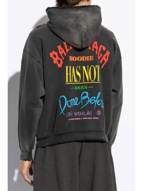 Balenciaga graphic logo print hoodie - Grey