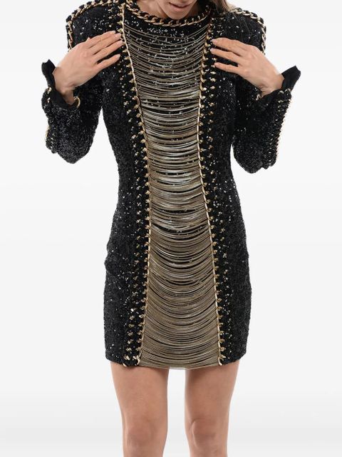 Balmain sequin-embellished mini dress - Black