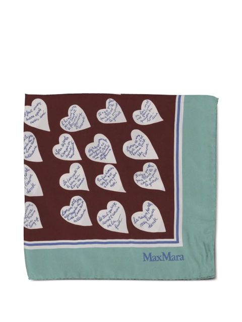 Max Mara heart-print scarf - Brown - zdjęcie produktu nr 2