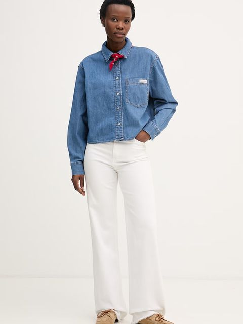 Calvin Klein Jeans koszula damska jeansowa - zdjęcie produktu nr 1