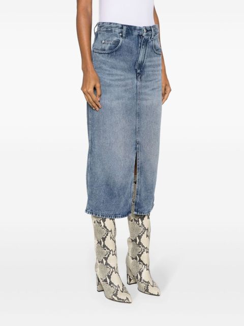 ISABEL MARANT Tilauria stonewashed denim skirt - Blue