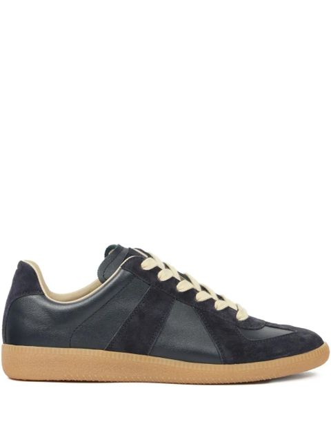 Maison Margiela suede and leather lace-up sneakers - Black - zdjęcie produktu nr 1