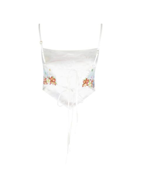 Casablanca printed self-tie top - White - zdjęcie produktu nr 2