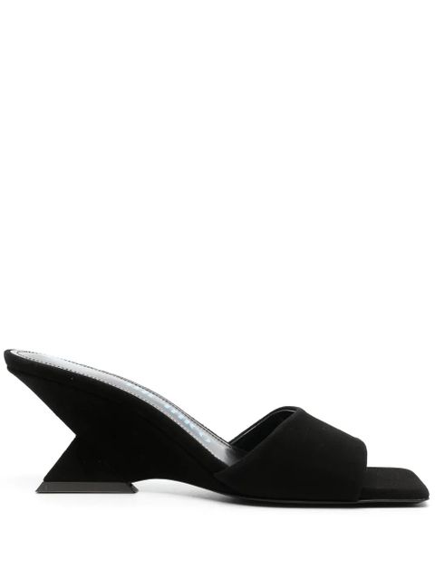 The Attico Cheope 75mm suede sandals - Black - zdjęcie produktu nr 1