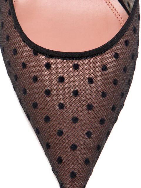 Amina Muaddi Holli polka-dot lace pumps - Black