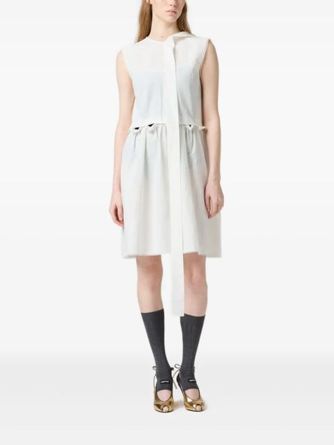 Miu Miu logo-patch dress - White