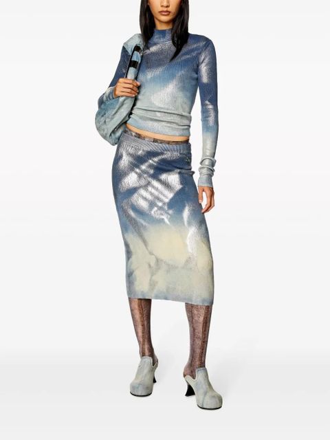 Diesel Mi-llan ribbed midi skirt - Blue - zdjęcie produktu nr 2