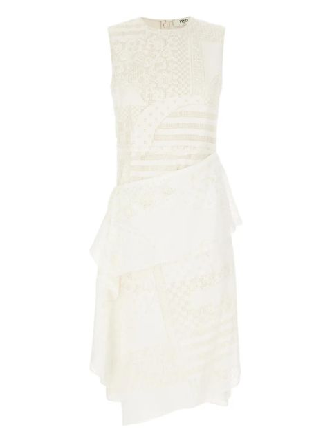FENDI lace-paneled midi dress - White - zdjęcie produktu nr 1