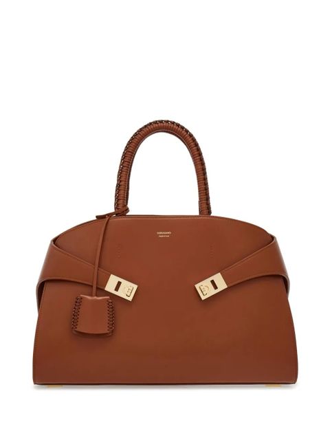 Ferragamo medium The Hug leather tote bag - Brown - zdjęcie produktu nr 1